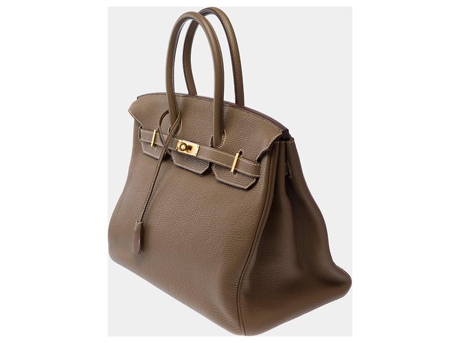 Hermès Borsa HERMES Birkin 35 in Pelle Étoupe - 103793 Taupe - vista 5
