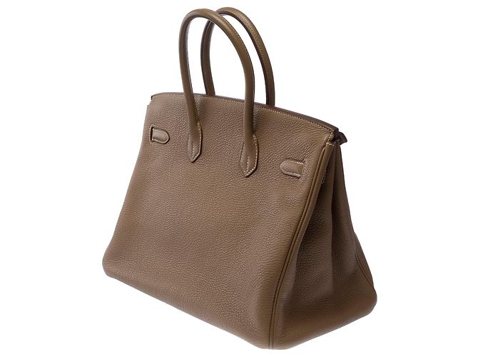 Hermès Borsa HERMES Birkin 35 in Pelle Étoupe - 103793 Taupe - vista 6