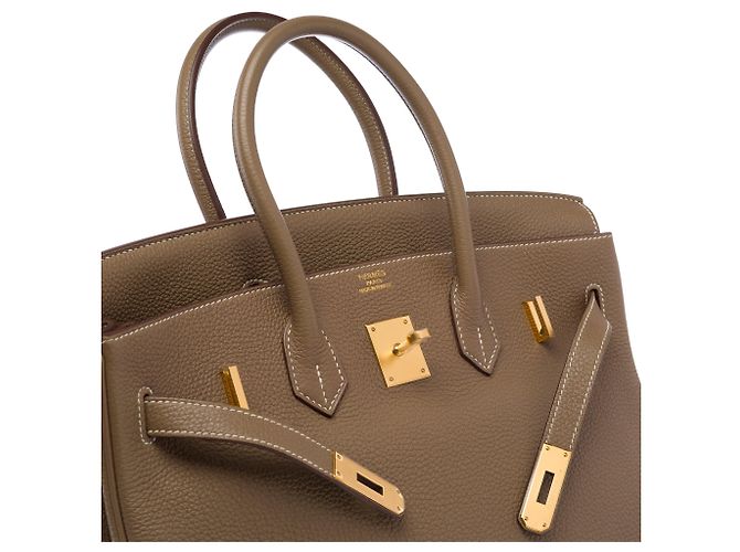 Hermès Borsa HERMES Birkin 35 in Pelle Étoupe - 103793 Taupe - vista 7