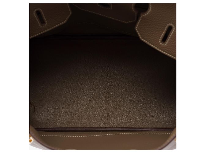 Hermès Borsa HERMES Birkin 35 in Pelle Étoupe - 103793 Taupe - vista 9
