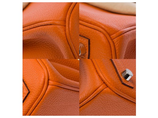 Hermès Borsa HERMES Birkin 25 in Pelle Arancione - 103794 - vista 11