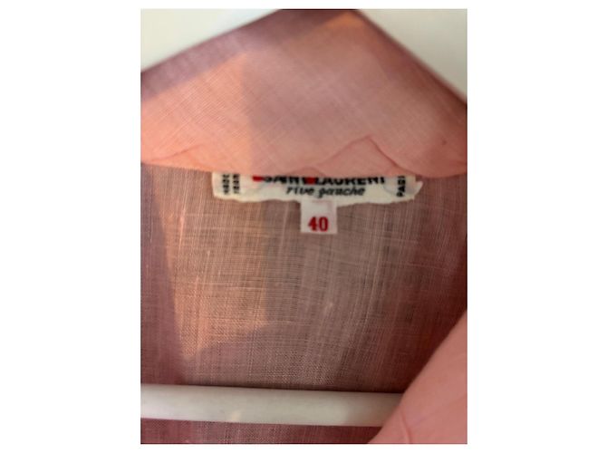 Camisa de lino rosa Saint Laurent Rive Gauche - vista 3