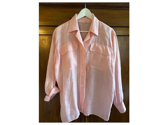 Camisa de lino rosa Saint Laurent Rive Gauche - vista 5
