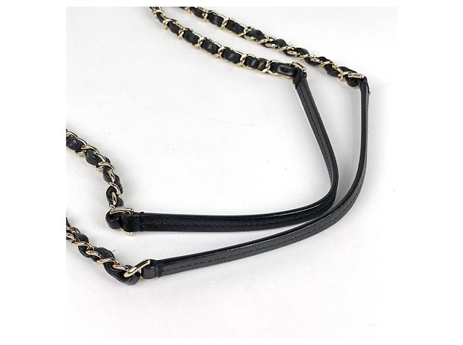 Saco Tote Chanel em couro matelassé preto - vista 5