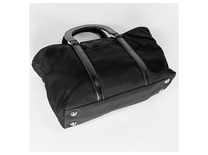 Borsa a mano Prada in nylon e pelle nera Nero - vista 2