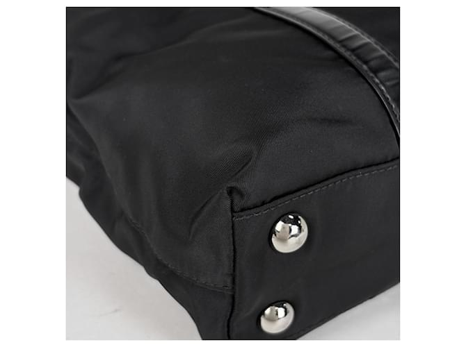 Borsa a mano Prada in nylon e pelle nera Nero - vista 3