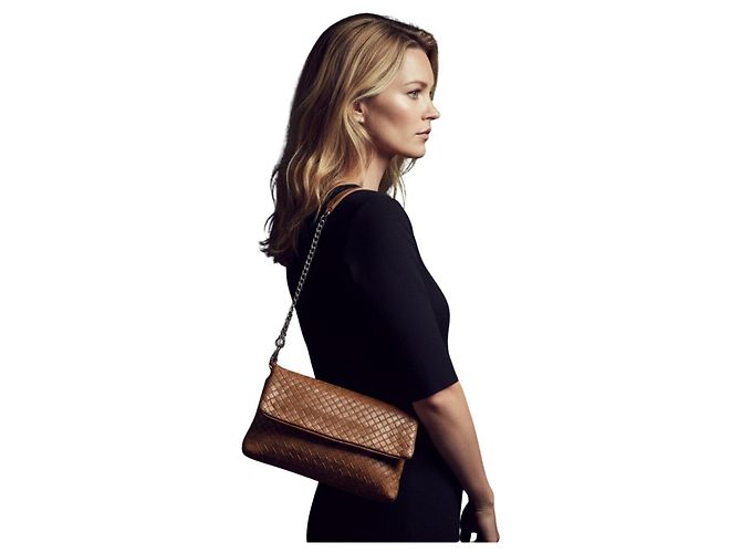 Autre Marque Milaner Julia Woven Leather Shoulder Bag Brown - view 2