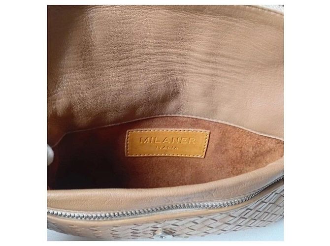 Autre Marque Milaner Julia Woven Leather Shoulder Bag Brown - view 3