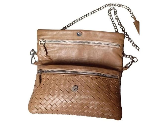 Autre Marque Milaner Julia Woven Leather Shoulder Bag Brown - view 5