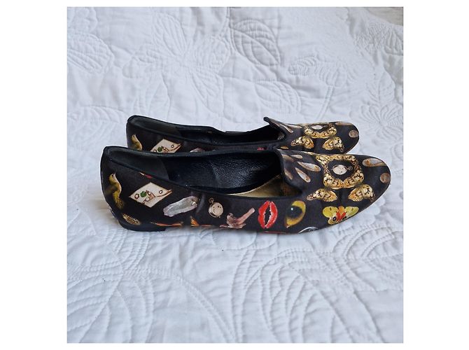 Alexander McQueen Ballerine Stampate Nere Nero Multicolore - vista 3