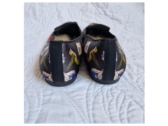 Alexander McQueen Ballerine Stampate Nere Nero Multicolore - vista 4
