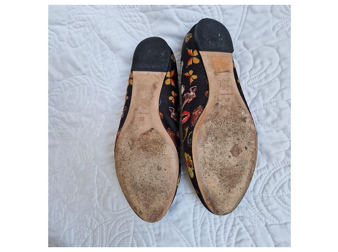 Alexander McQueen Ballerine Stampate Nere Nero Multicolore - vista 5
