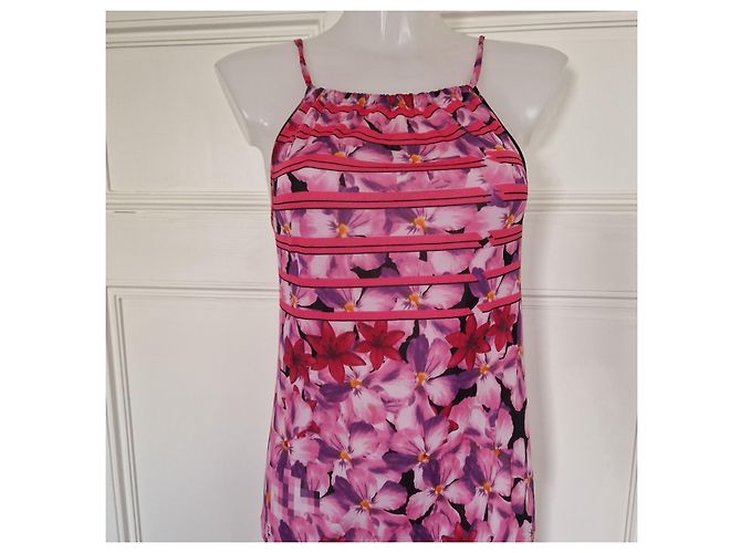 Christian Lacroix Maxikleid mit Blumenprint Schwarz Pink Weiß Blau Orange Lila - Ansicht 3