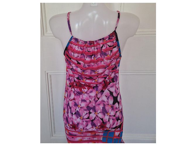 Christian Lacroix Maxikleid mit Blumenprint Schwarz Pink Weiß Blau Orange Lila - Ansicht 4