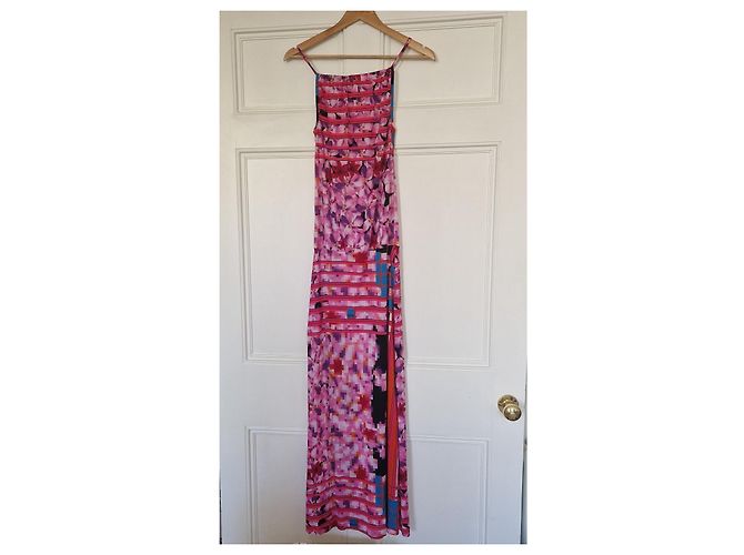 Christian Lacroix Maxikleid mit Blumenprint Schwarz Pink Weiß Blau Orange Lila - Ansicht 6