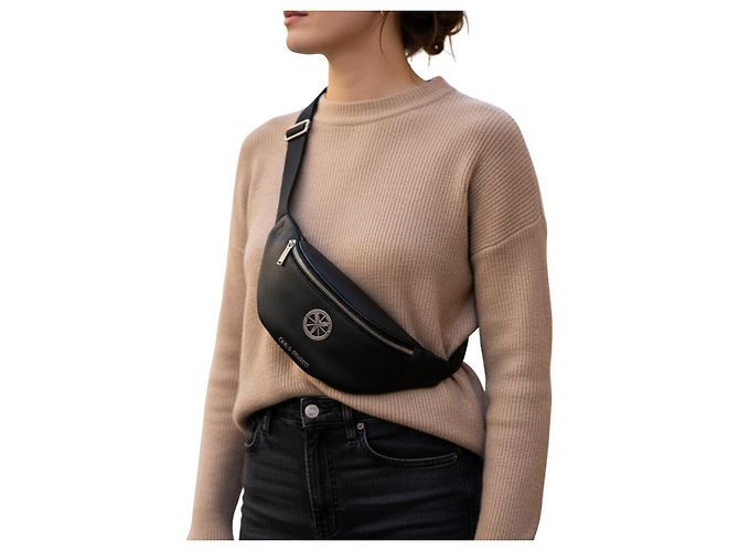Autre Marque Carlo Colucci Bolso Cinturón de Cuero Negro - vista 2