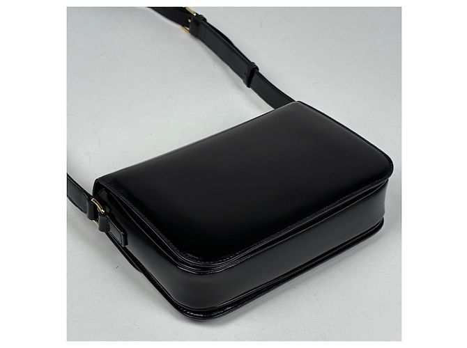 Céline Sac épaule Celine Triomphe Vache Noir - vue 2