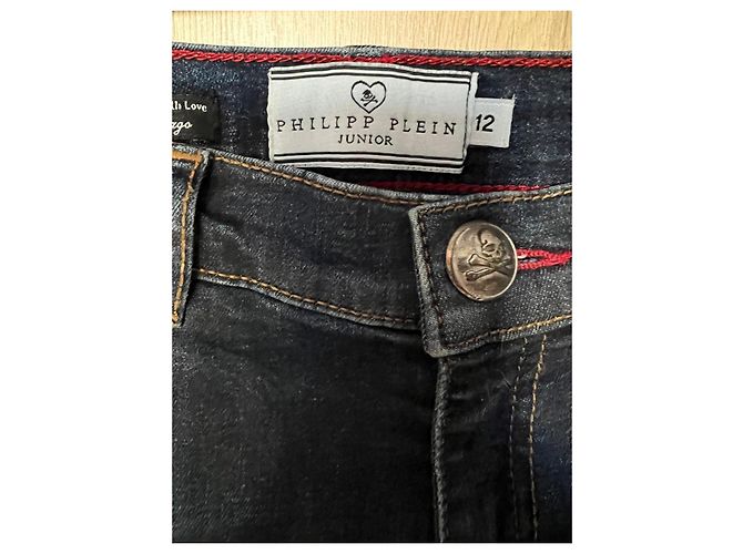 Philipp Plein Junior Jeans Distressed Bleu foncé - vue 3