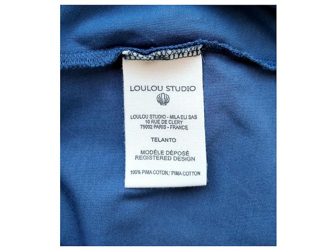 Autre Marque Loulou Studio Camiseta de algodón Telanto Azul - vista 7