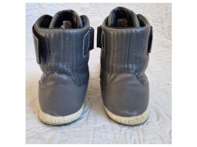 Jil Sander High-Top Sneaker aus grauem Leder - Ansicht 5