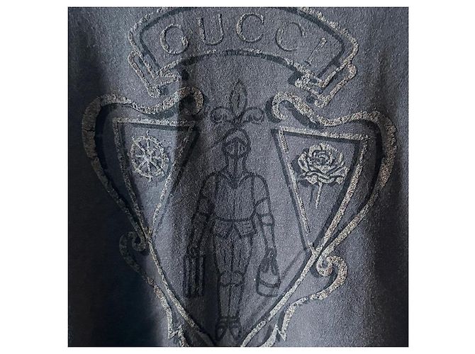 T-shirt Gucci Tom Ford Emblem Blu Grigio antracite - vista 2