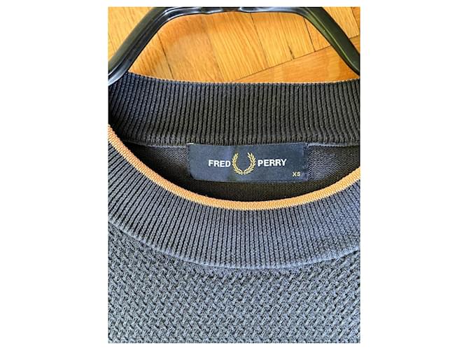 Fred Perry Herren Rundhals-Wollpullover - Dunkelgrau Anthrazitgrau - Ansicht 3