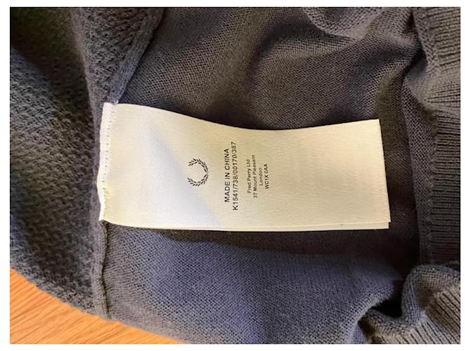 Fred Perry Herren Rundhals-Wollpullover - Dunkelgrau Anthrazitgrau - Ansicht 5