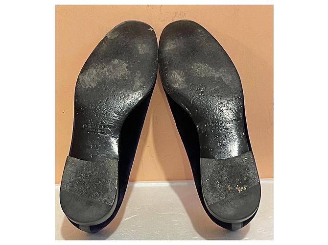 Mocassins Giorgio Armani en velours bleu monogramme - vue 9