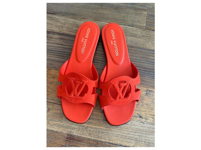 Sandali bassi Louis Vuitton LV Logo arancione - vista 5