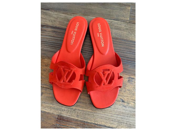 Sandali bassi Louis Vuitton LV Logo arancione - vista 6
