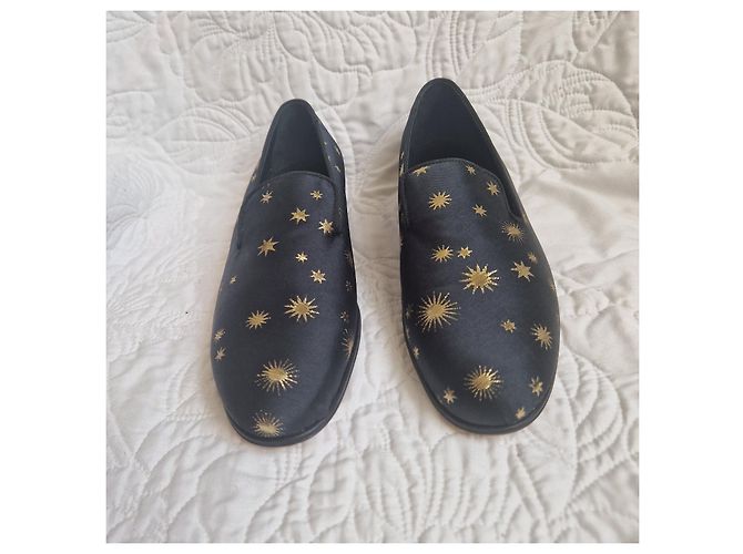 Mocassini Paul Smith Star Print in raso Nero D'oro - vista 2