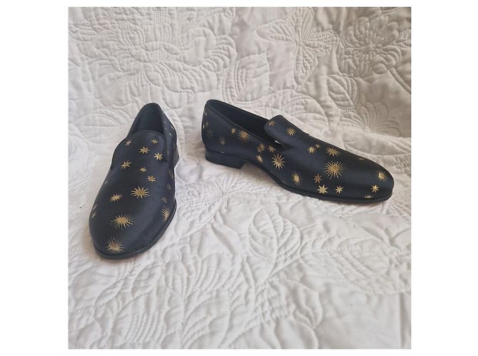 Mocassini Paul Smith Star Print in raso Nero D'oro - vista 3