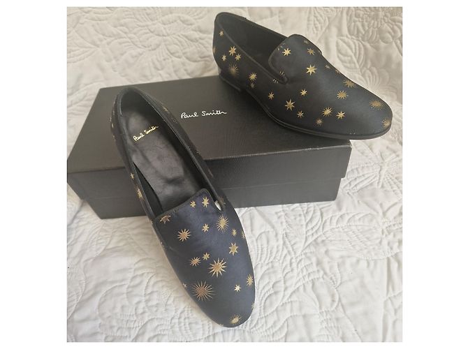 Mocassini Paul Smith Star Print in raso Nero D'oro - vista 8