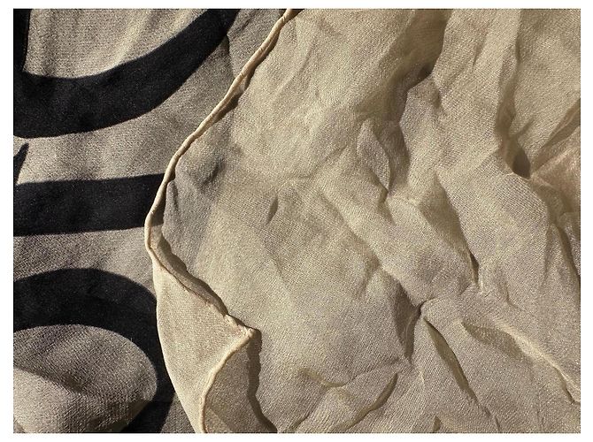 Foulard in seta Dior Logo Nero e Beige - vista 3