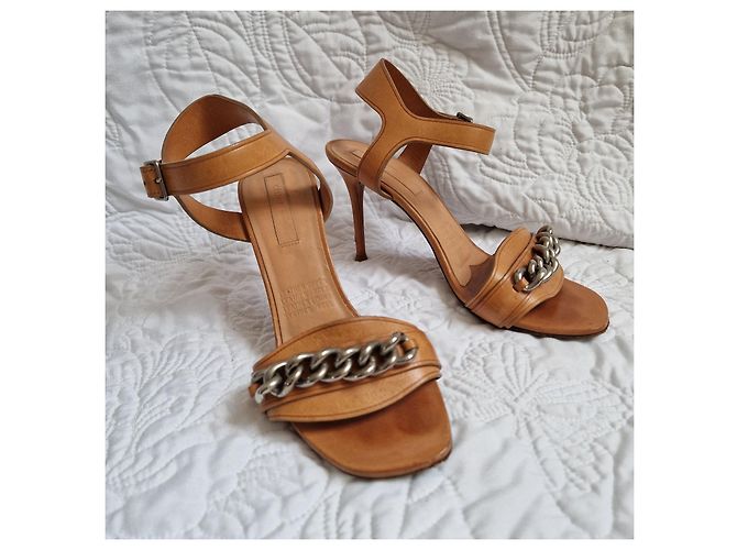 Céline Celine Sandali in pelle con catena Marrone - vista 3