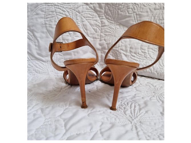 Céline Celine Sandali in pelle con catena Marrone - vista 4