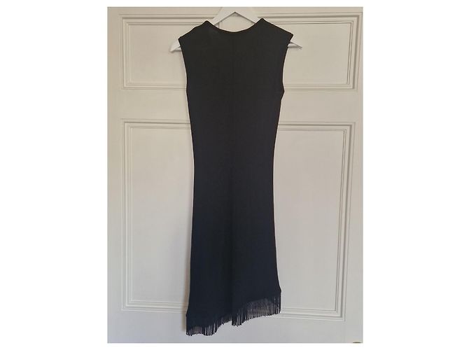 Autre Marque Martin Grant Kleid mit Perlenfransen in Schwarz - Ansicht 5
