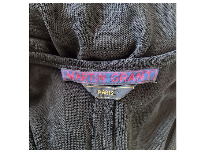 Autre Marque Martin Grant Kleid mit Perlenfransen in Schwarz - Ansicht 6
