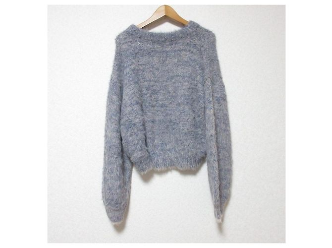 Autre Marque MURUA Bicolor MIX Shaggy Knit Pullover Sweater Blue Navy blue - view 2