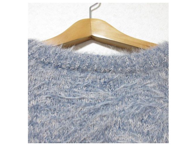 Autre Marque MURUA Bicolor MIX Shaggy Knit Pullover Sweater Blue Navy blue - view 3