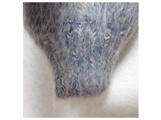 Autre Marque MURUA Bicolor MIX Shaggy Knit Pullover Sweater Blue Navy blue - view 5