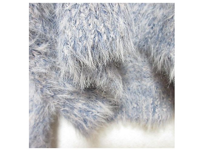 Autre Marque MURUA Bicolor MIX Shaggy Knit Pullover Sweater Blue Navy blue - view 6