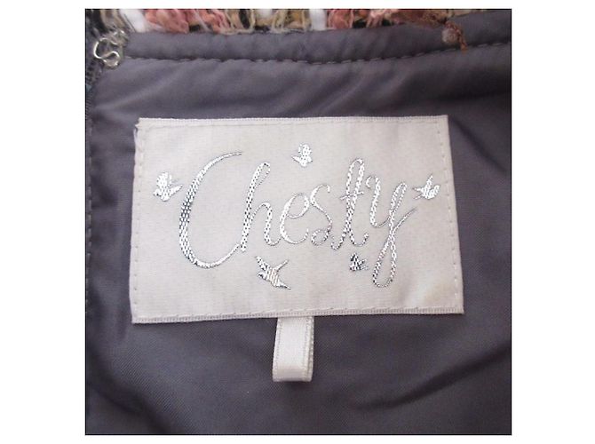 Autre Marque Chesty Tweed-Kleid mit V-Ausschnitt und Fransen Braun - Ansicht 7
