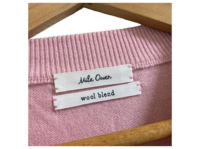 Autre Marque Mila Owen Wool Blend Basic Crew Knit Rosa - vista 4