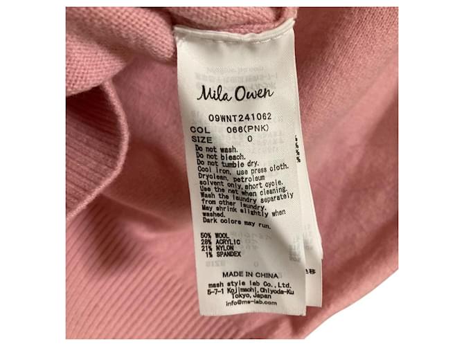 Autre Marque Mila Owen Wool Blend Basic Crew Knit Rosa - vista 5