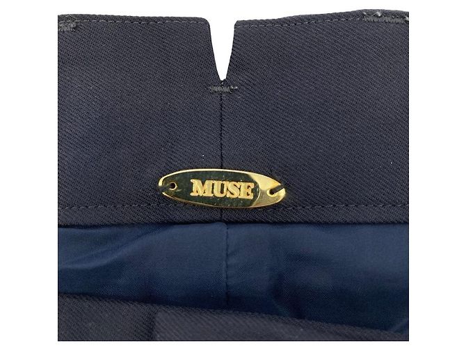 Autre Marque MUSE de Deuxieme Classe WOOL SERGE Hose Blau Marineblau - Ansicht 4