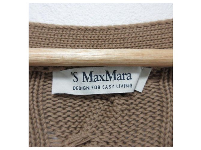 Cárdigan de punto de algodón Max Mara S Castaño - vista 5