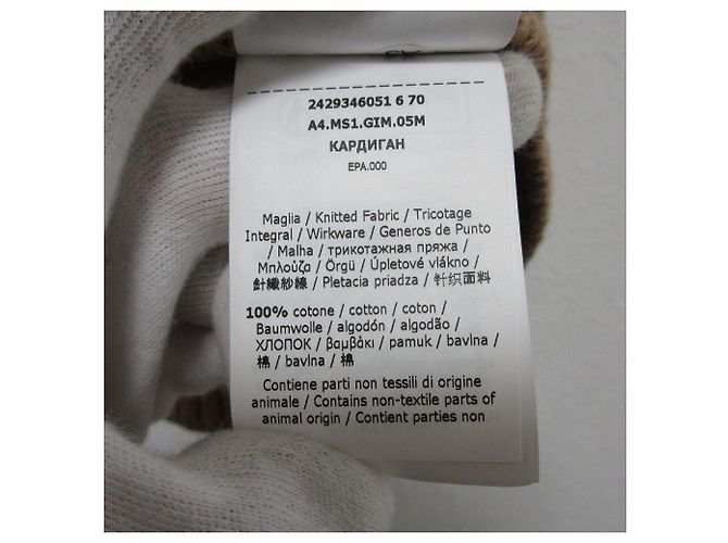 Cárdigan de punto de algodón Max Mara S Castaño - vista 8