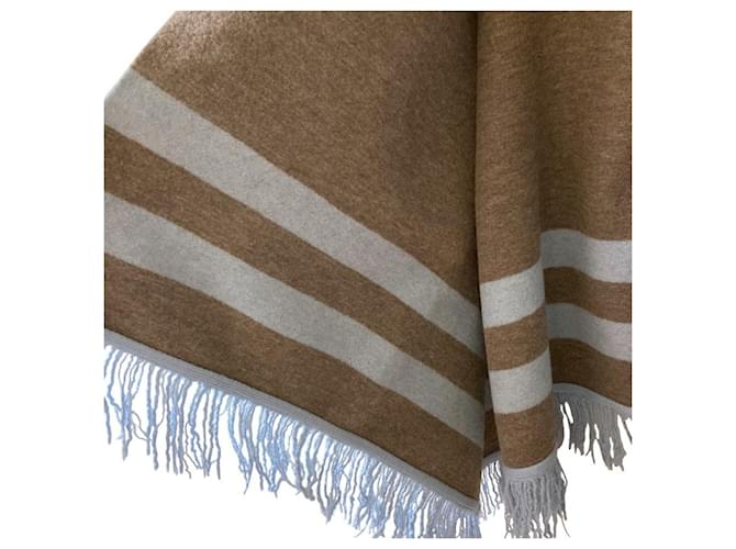 Autre Marque 45R Shrunken Float Knit Poncho Blau - Ansicht 5