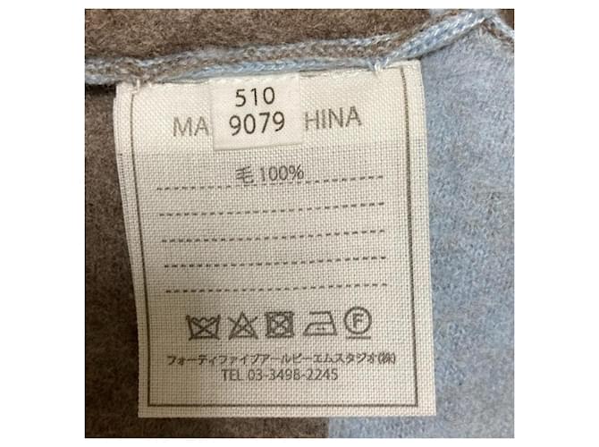 Autre Marque 45R Shrunken Float Knit Poncho Blau - Ansicht 9